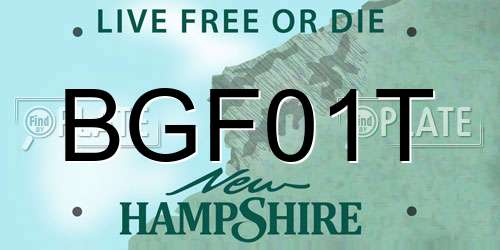 BGF01T New Hampshire License Plate