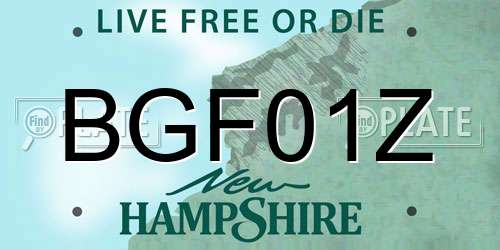 BGF01Z New Hampshire License Plate