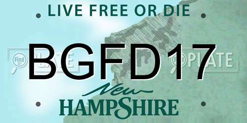 BGFD17 New Hampshire License Plate