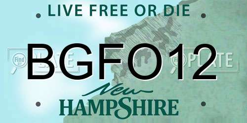 BGFO12 New Hampshire License Plate