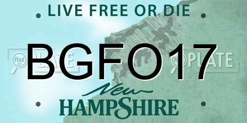 BGFO17 New Hampshire License Plate