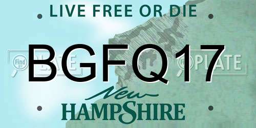 BGFQ17 New Hampshire License Plate