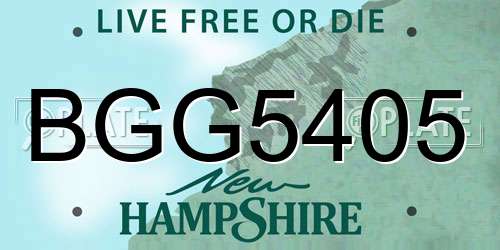 BGG5405 New Hampshire License Plate
