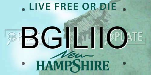 BGILIIO New Hampshire License Plate