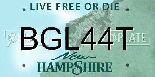 BGL44T New Hampshire License Plate