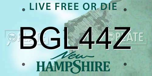 BGL44Z New Hampshire License Plate