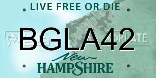 BGLA42 New Hampshire License Plate
