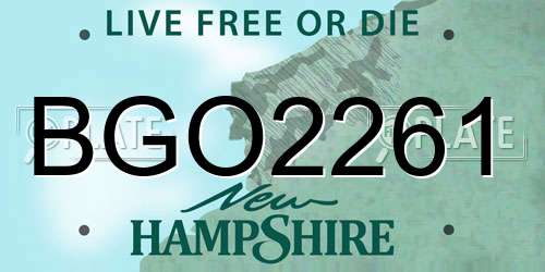 BGO2261 New Hampshire License Plate