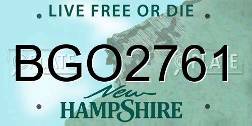 BGO2761 New Hampshire License Plate