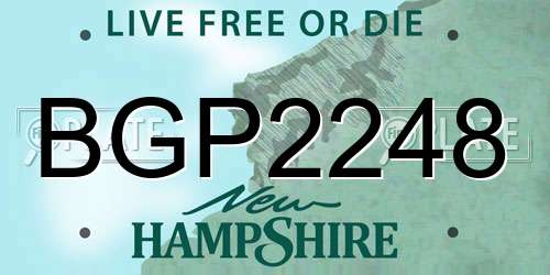 BGP2248 New Hampshire License Plate