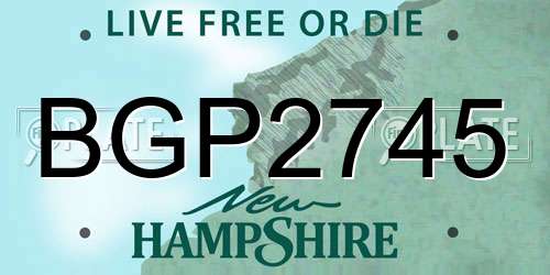 BGP2745 New Hampshire License Plate