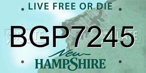 BGP7245 New Hampshire License Plate