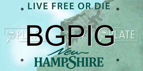 BGPIG New Hampshire License Plate