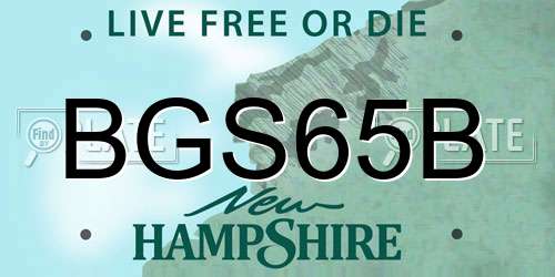 BGS65B New Hampshire License Plate