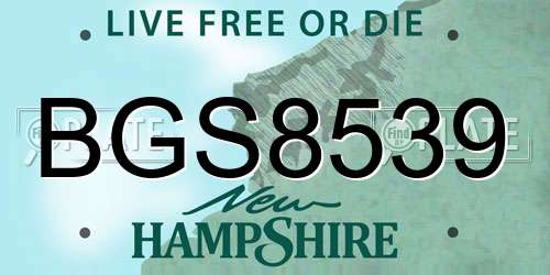 BGS8539 New Hampshire License Plate