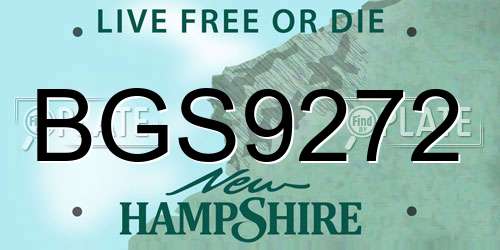 BGS9272 New Hampshire License Plate