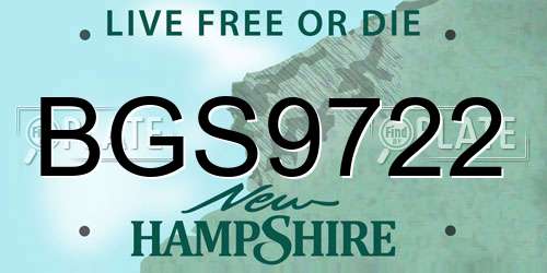 BGS9722 New Hampshire License Plate