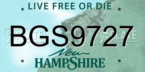 BGS9727 New Hampshire License Plate