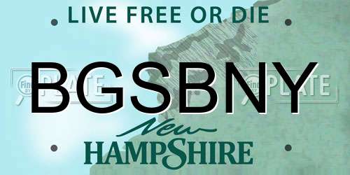 BGSBNY New Hampshire License Plate