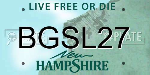 BGSL27 New Hampshire License Plate