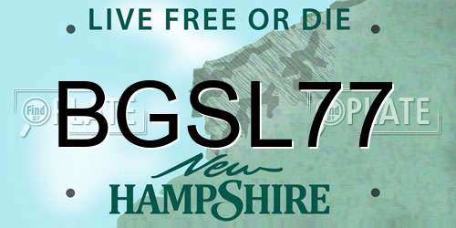 BGSL77 New Hampshire License Plate