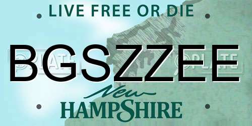 BGSZZEE New Hampshire License Plate