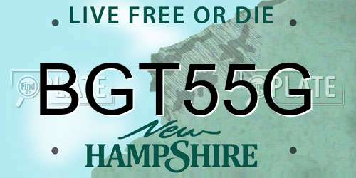 BGT55G New Hampshire License Plate