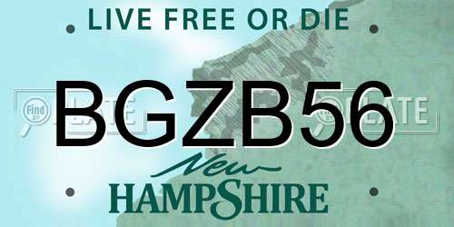 BGZB56 New Hampshire License Plate