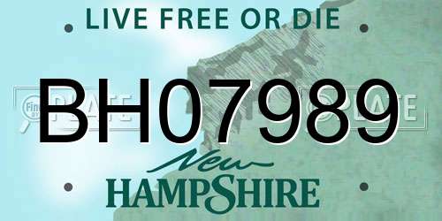 BH07989 New Hampshire License Plate