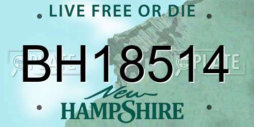 BH18514 New Hampshire License Plate