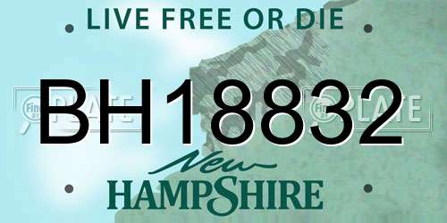 BH18832 New Hampshire License Plate