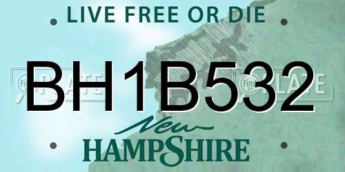 BH1B532 New Hampshire License Plate