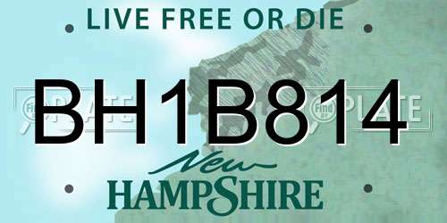 BH1B814 New Hampshire License Plate