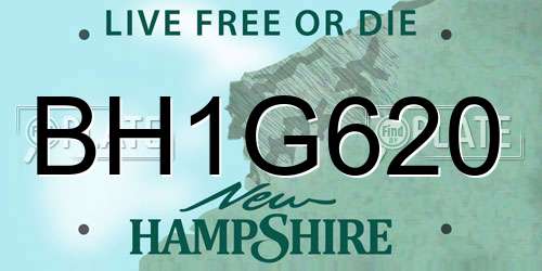 BH1G620 New Hampshire License Plate