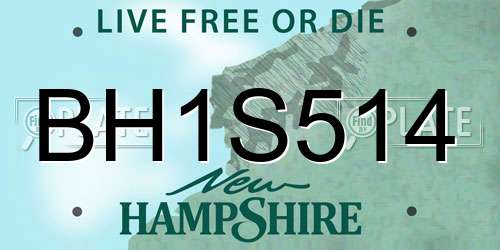 BH1S514 New Hampshire License Plate