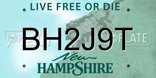 BH2J9T New Hampshire License Plate
