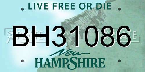 BH31086 New Hampshire License Plate