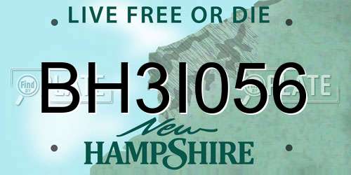 BH3I056 New Hampshire License Plate