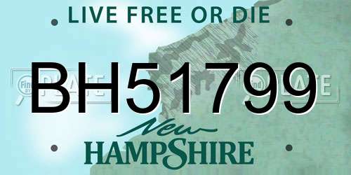 BH51799 New Hampshire License Plate