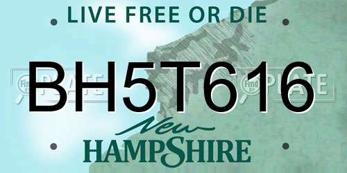 BH5T616 New Hampshire License Plate