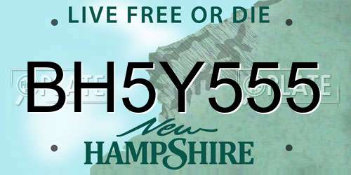 BH5Y555 New Hampshire License Plate