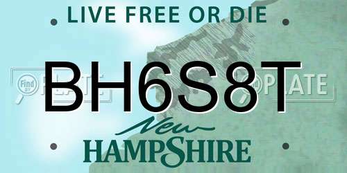 BH6S8T New Hampshire License Plate