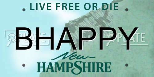 BHAPPY New Hampshire License Plate