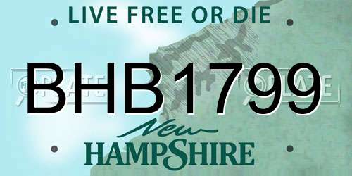 BHB1799 New Hampshire License Plate