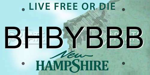 BHBYBBB New Hampshire License Plate