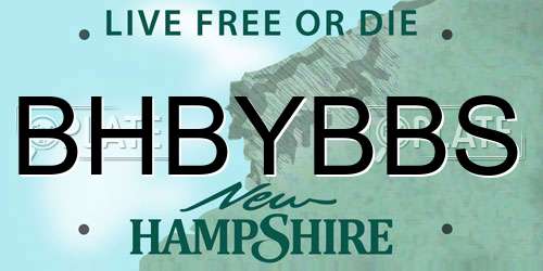 BHBYBBS New Hampshire License Plate