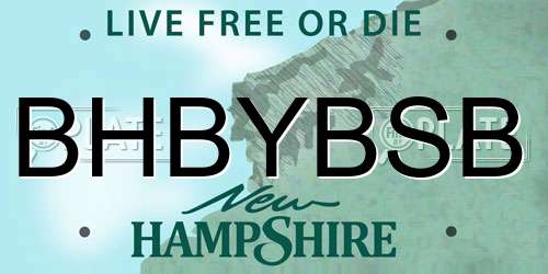 BHBYBSB New Hampshire License Plate