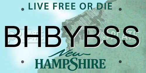 BHBYBSS New Hampshire License Plate