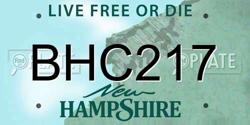 BHC217 New Hampshire License Plate