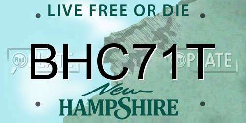 BHC71T New Hampshire License Plate